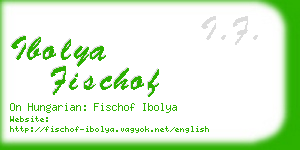 ibolya fischof business card